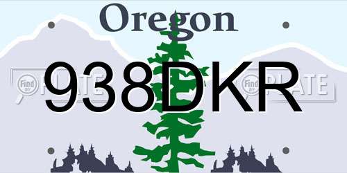 938DKR Oregon License Plate