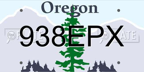 938EPX Oregon License Plate