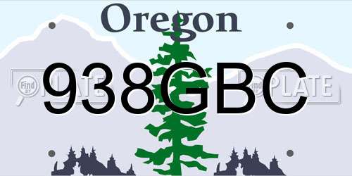 938GBC Oregon License Plate