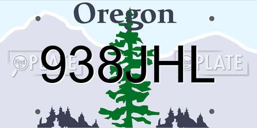 938JHL Oregon License Plate