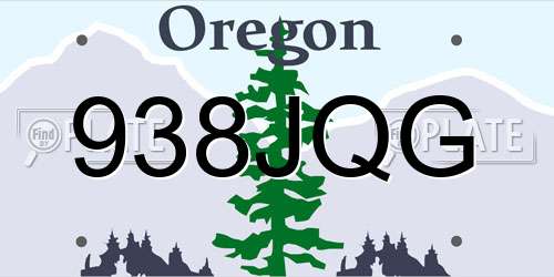 938JQG Oregon License Plate