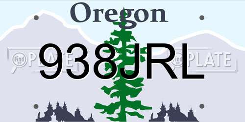 938JRL Oregon License Plate