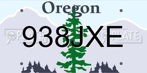 938JXE Oregon License Plate