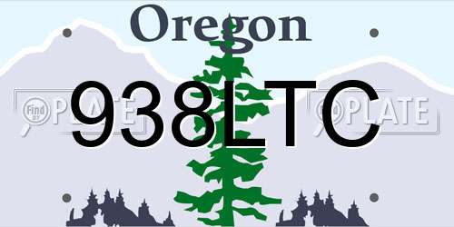 938LTC Oregon License Plate
