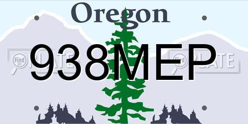 938MEP Oregon License Plate
