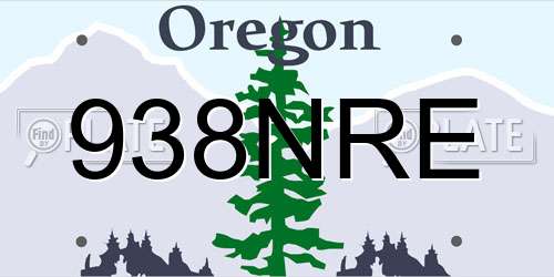 938NRE Oregon License Plate