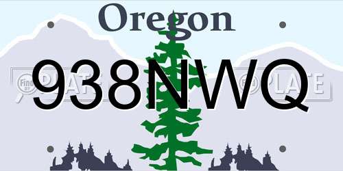938NWQ Oregon License Plate