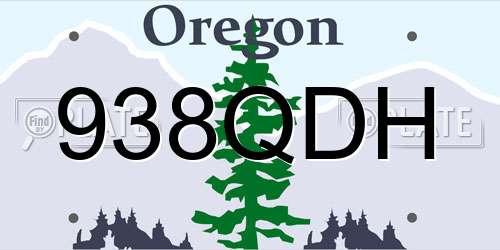 938QDH Oregon License Plate