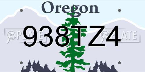 938TZ4 Oregon License Plate