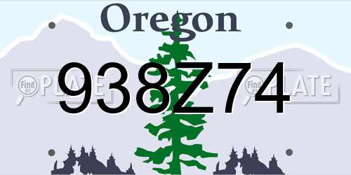 938Z74 Oregon License Plate