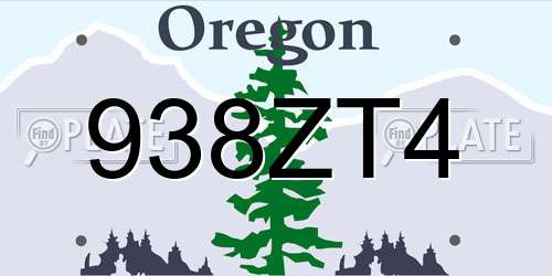 938ZT4 Oregon License Plate
