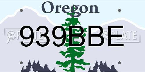 939BBE Oregon License Plate