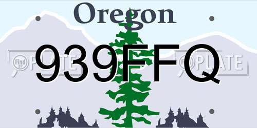 939FFQ Oregon License Plate
