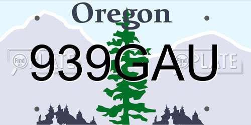 939GAU Oregon License Plate