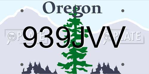 939JVV Oregon License Plate