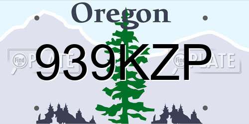 939KZP Oregon License Plate