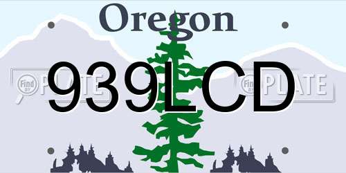 939LCD Oregon License Plate
