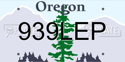 939LEP Oregon License Plate