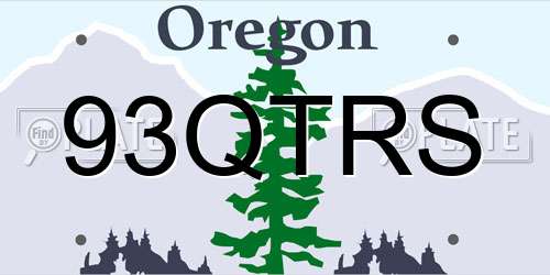 93QTRS Oregon License Plate