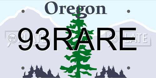 93RARE Oregon License Plate