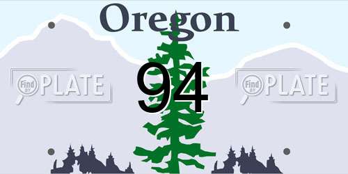 94 Oregon License Plate