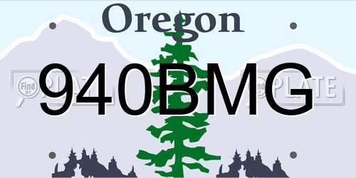 940BMG Oregon License Plate