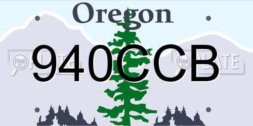 940CCB Oregon License Plate