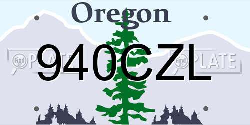 940CZL Oregon License Plate