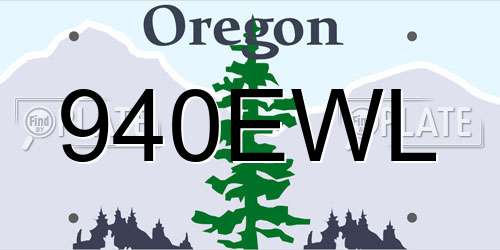 940EWL Oregon License Plate