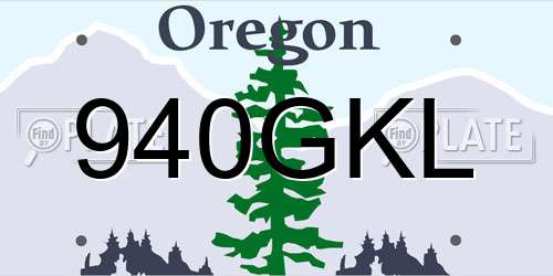 940GKL Oregon License Plate