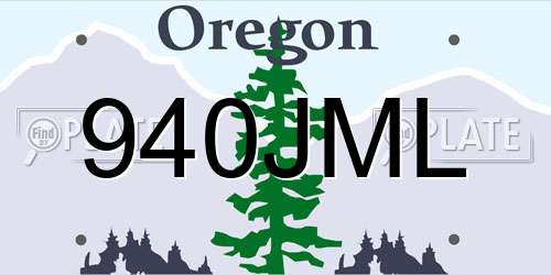 940JML Oregon License Plate