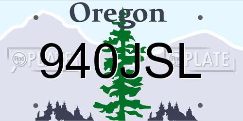 940JSL Oregon License Plate