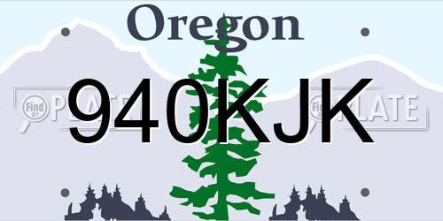 940KJK Oregon License Plate
