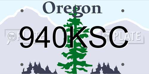 940KSC Oregon License Plate
