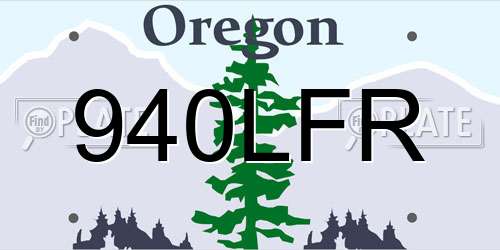 940LFR Oregon License Plate
