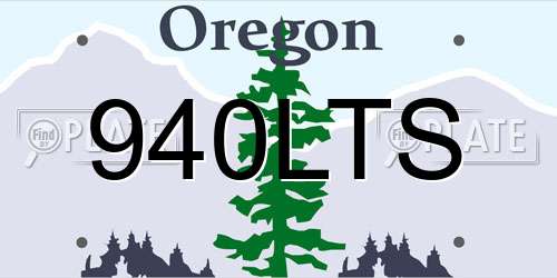 940LTS Oregon License Plate