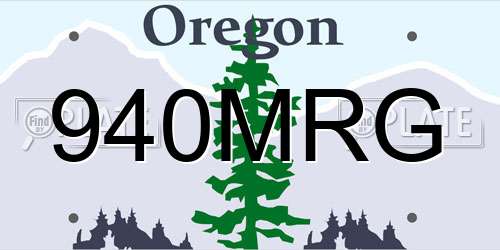 940MRG Oregon License Plate