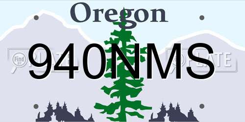 940NMS Oregon License Plate