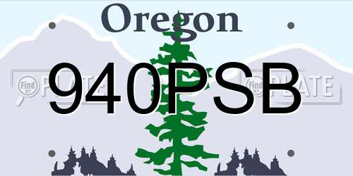 940PSB Oregon License Plate