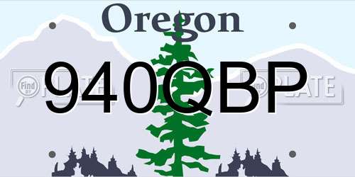 940QBP Oregon License Plate
