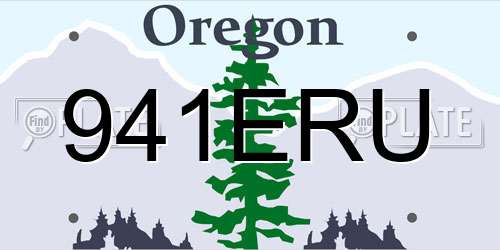 941ERU Oregon License Plate