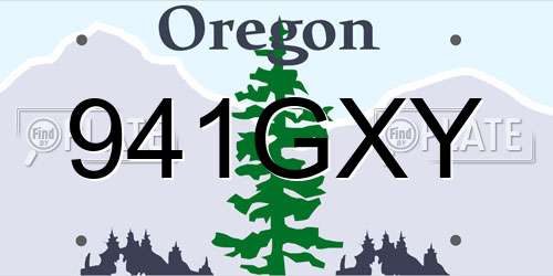 941GXY Oregon License Plate