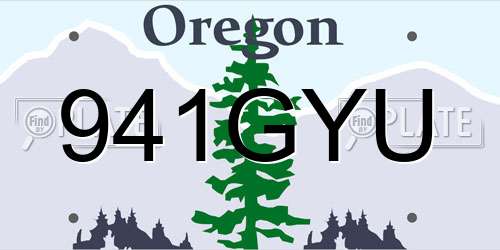 941GYU Oregon License Plate