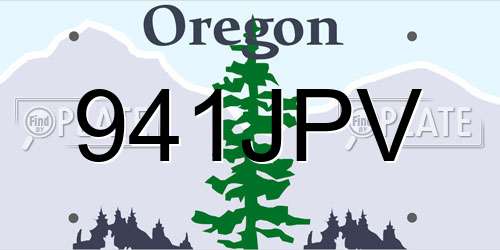 941JPV Oregon License Plate