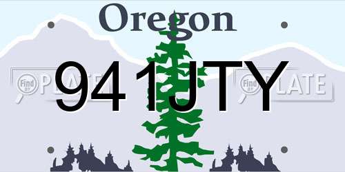 941JTY Oregon License Plate
