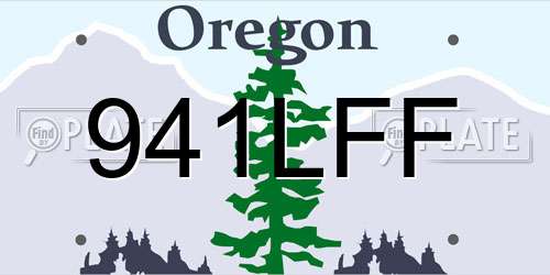 941LFF Oregon License Plate