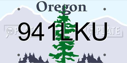 941LKU Oregon License Plate