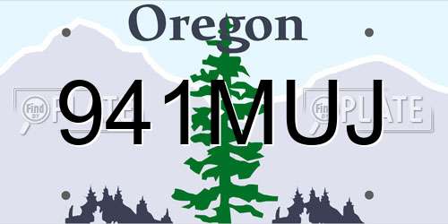 941MUJ Oregon License Plate