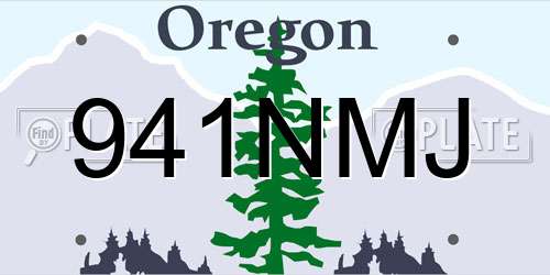 941NMJ Oregon License Plate
