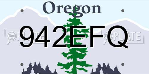 942EFQ Oregon License Plate